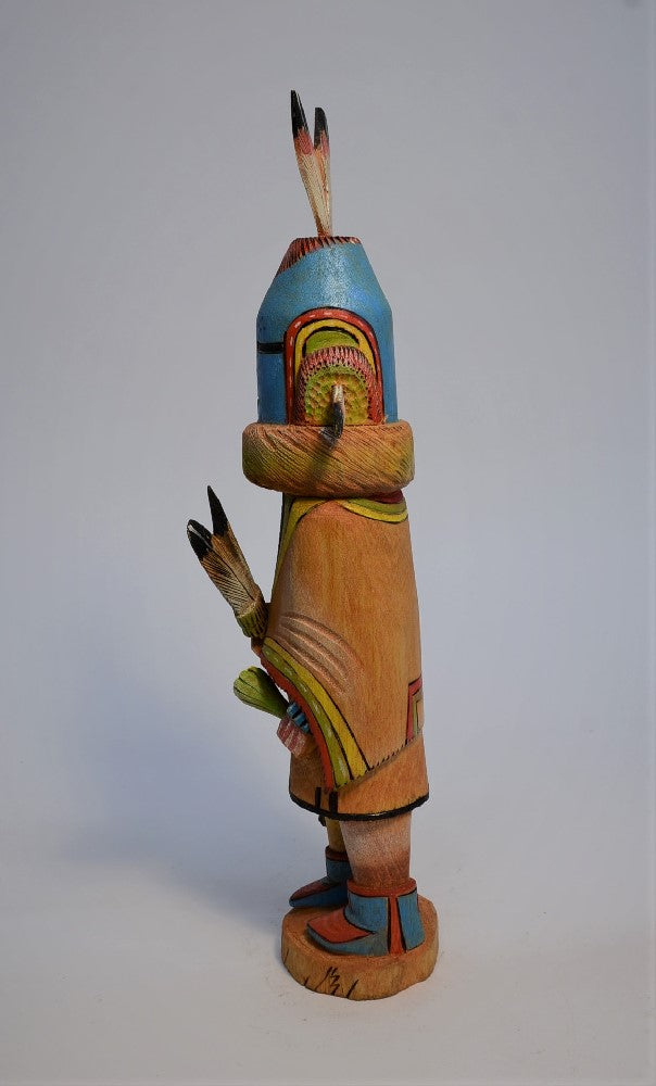 Hopi Pueblo Aholi Kachina Doll By L. Valentine