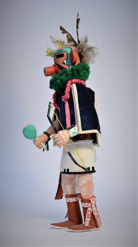 Vintage Hopi Pueblo Velvet Shirt Navan Kachina Doll