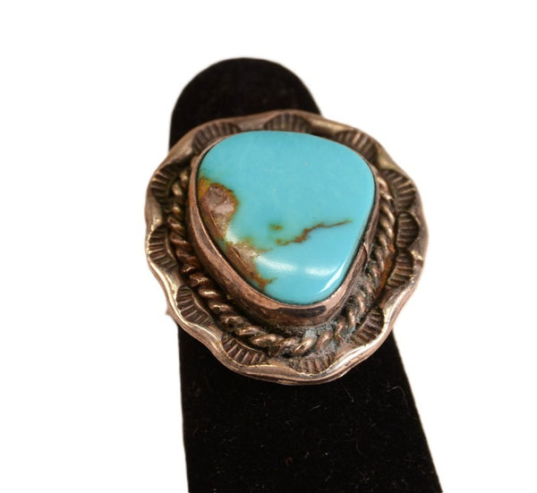 Navajo Sterling Silver and Turquoise Ring, Size 6 1/2