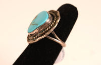 Navajo Sterling Silver and Turquoise Ring, Size 6 1/2