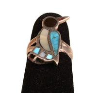 Vintage Zuni Inlay Bird Ring - Size 5
