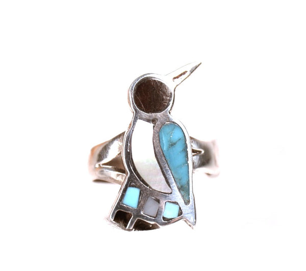 Vintage Zuni Inlay Bird Ring