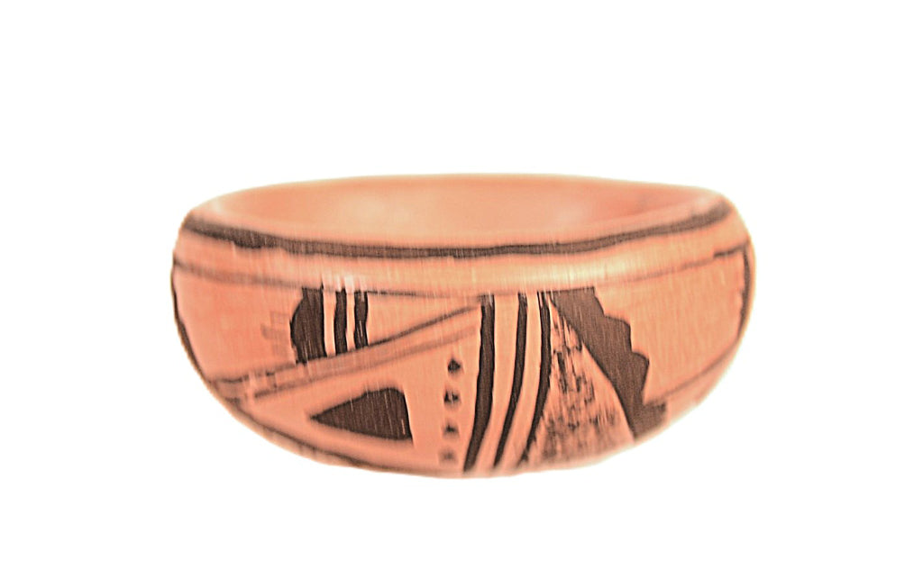 Hopi Pueblo Miniature Black on Red Bowl Pottery By Pauline Youvella