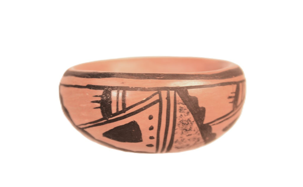 Hopi Pueblo Miniature Black on Red Bowl Pottery By Pauline Youvella