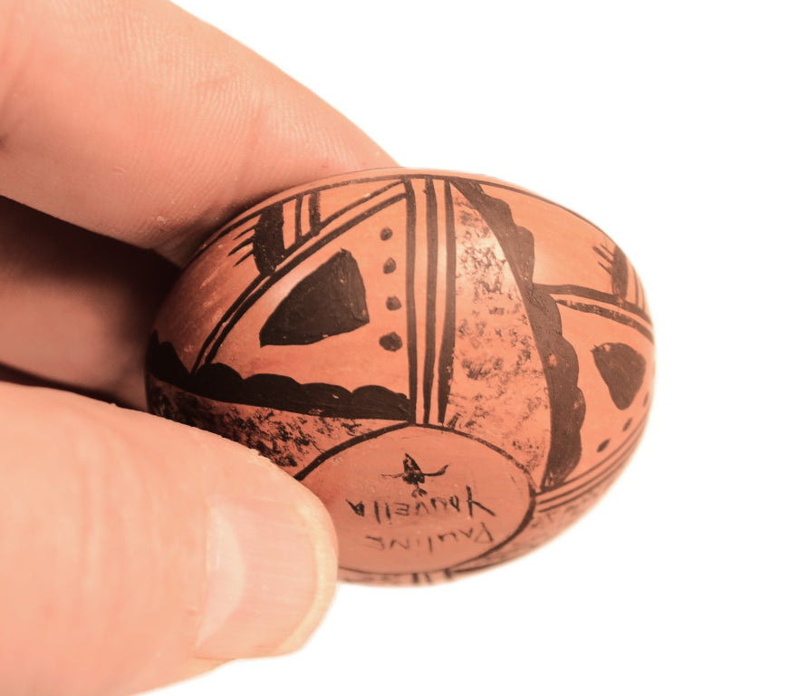 Hopi Pueblo Miniature Black on Red Bowl Pottery By Pauline Youvella