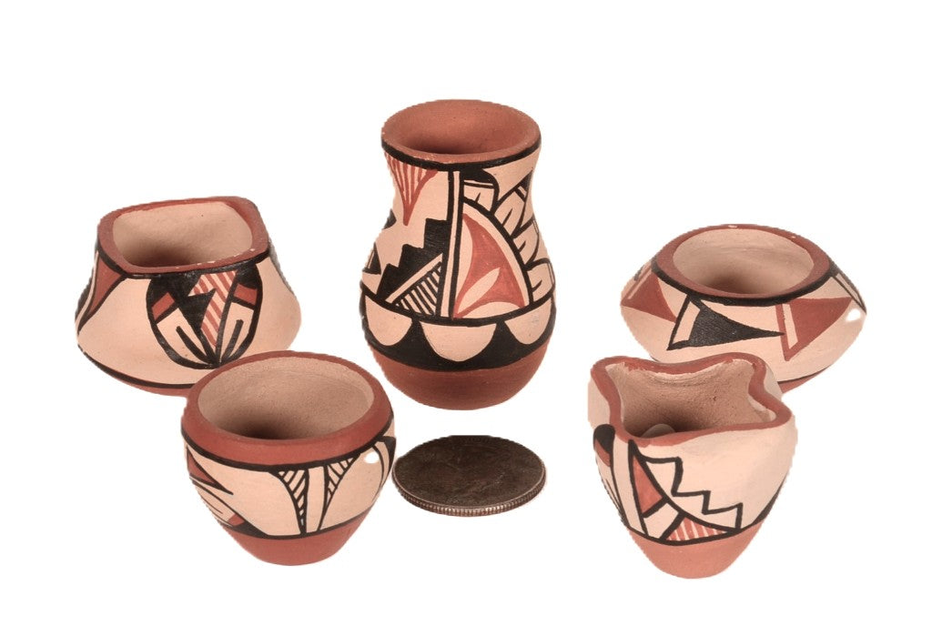 Jemez Pueblo Pottery By C.G. Laretto Set of 5