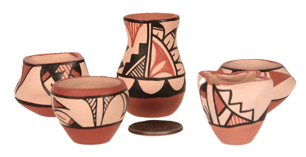 Jemez Pueblo Pottery By C.G. Laretto Set of 5