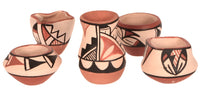 Jemez Pueblo Pottery By C.G. Laretto Set of 5