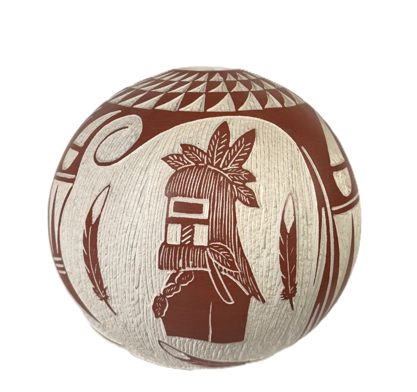 Laguna Pueblo Seed Jar by Arthur & Velma Lucario - Long Hair Katsina