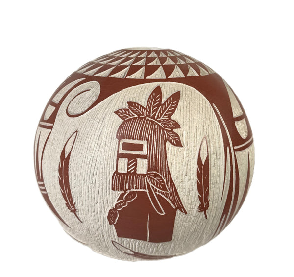 Laguna Pueblo Seed Jar by Arthur & Velma Lucario - Long Hair Katsina