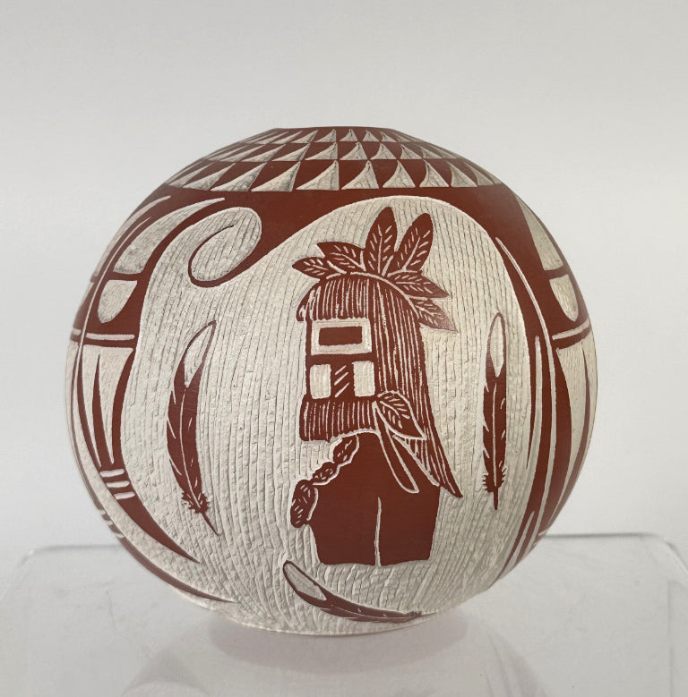 Laguna Pueblo Seed Jar by Arthur & Velma Lucario - Long Hair Katsina