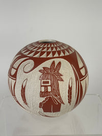 Laguna Pueblo Seed Jar by Arthur & Velma Lucario - Long Hair Katsina