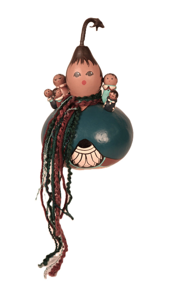 Navajo Painted Storyteller Gourd By Jim Smith
