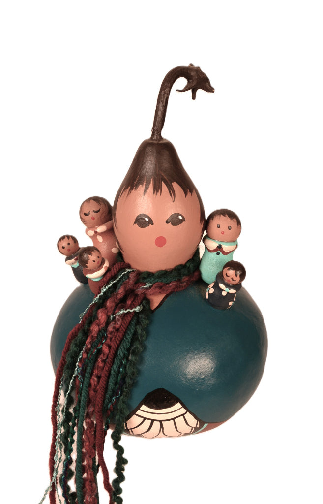 Navajo Painted Storyteller Gourd By Jim Smith