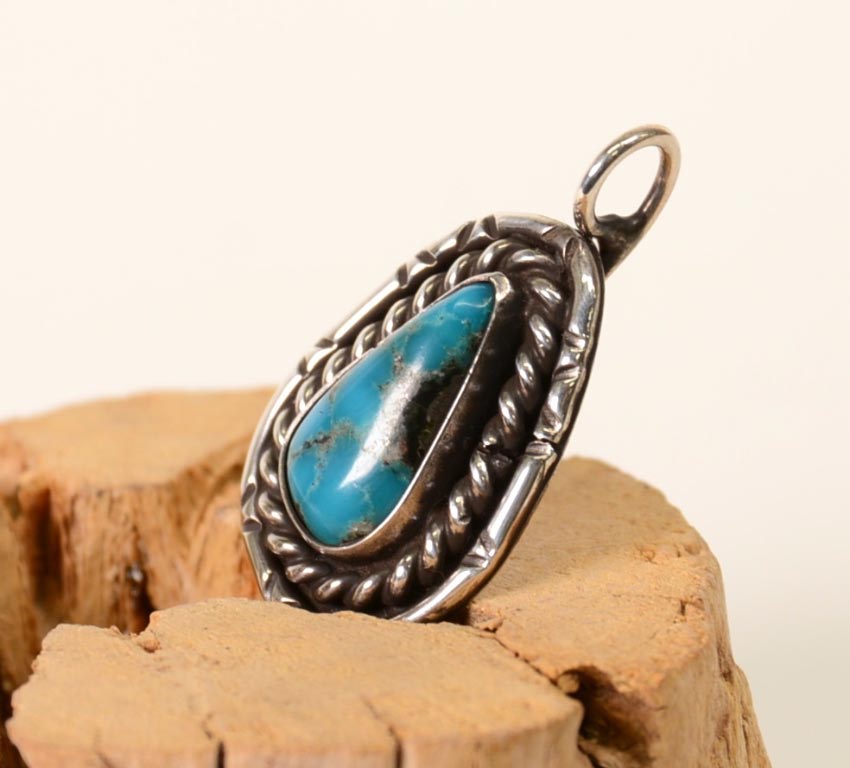 Navajo Pendant with Turquoise Stone
