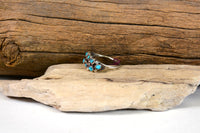 Zuni Ring petite point turquoise with 8 fine turquoise settings