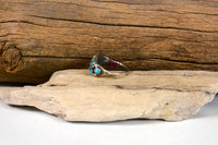 Zuni Ring petite point turquoise with 8 fine turquoise settings