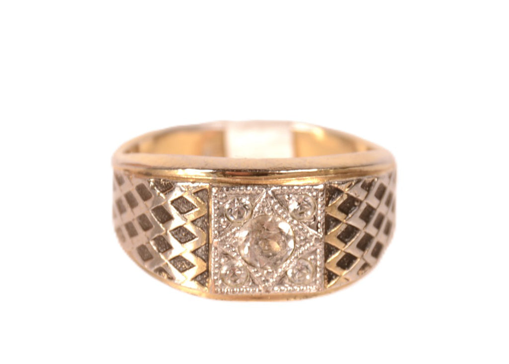 Estate Jewelry - Mans 18K Gold Electo Plated Ring