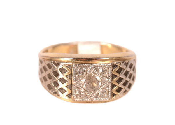 Estate Jewelry - Mans 18K Gold Electo Plated Ring