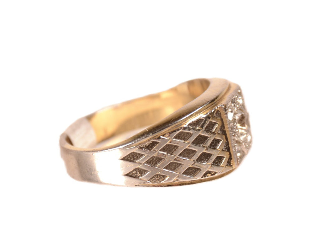 Estate Jewelry - Mans 18K Gold Electo Plated Ring