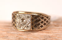 Estate Jewelry - Mans 18K Gold Electo Plated Ring