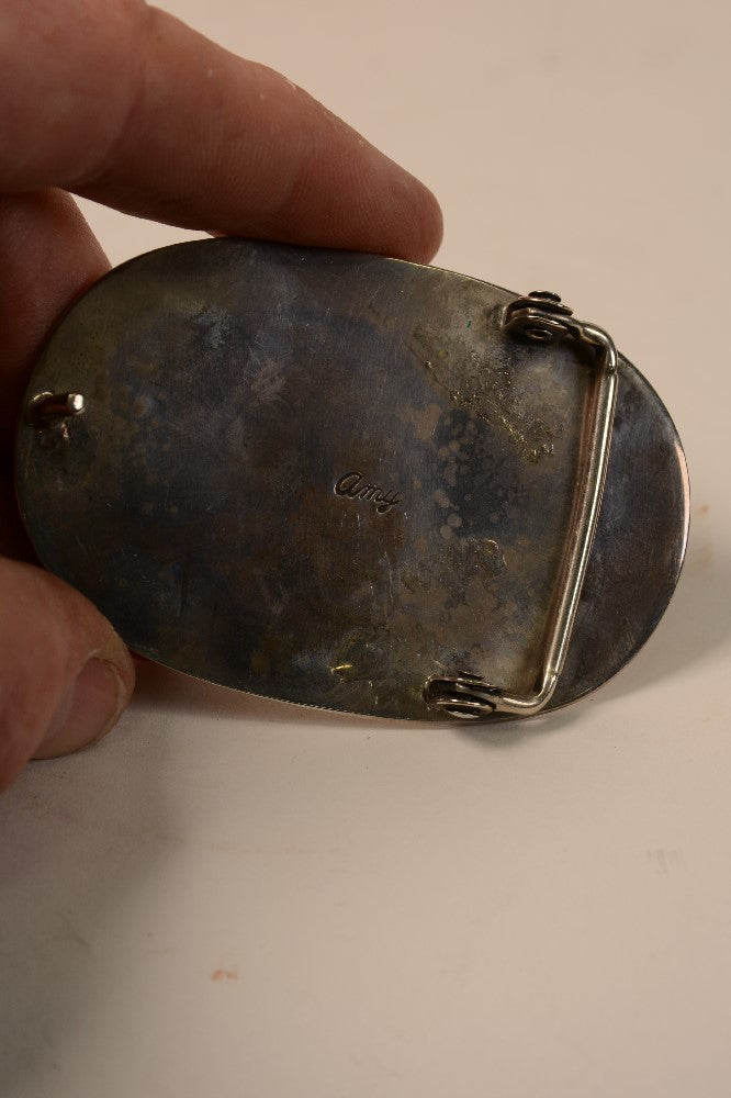 Zuni Sterling Silver and Turquoise Bolo / Buckle / Ring SET by Amy Wesley Quandelacy