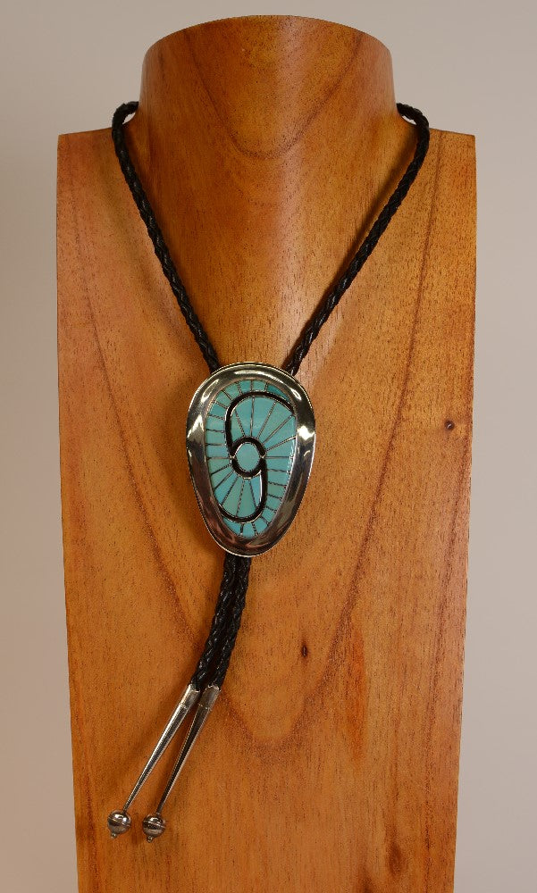 Zuni Sterling Silver and Turquoise Bolo / Buckle / Ring SET by Amy Wesley Quandelacy