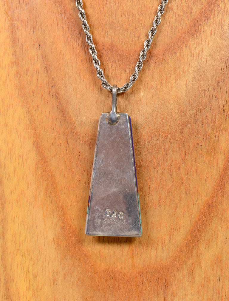 Navajo Necklace Silver Chain with Pendant by Theresa Joe