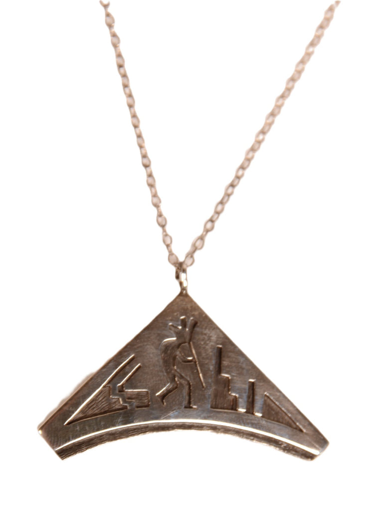 Hopi Pueblo Sterling Silver Overlay Necklace