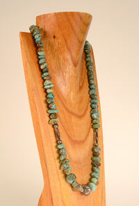Vintage Navajo Royston Turquoise with Sterling Silver beads Necklace