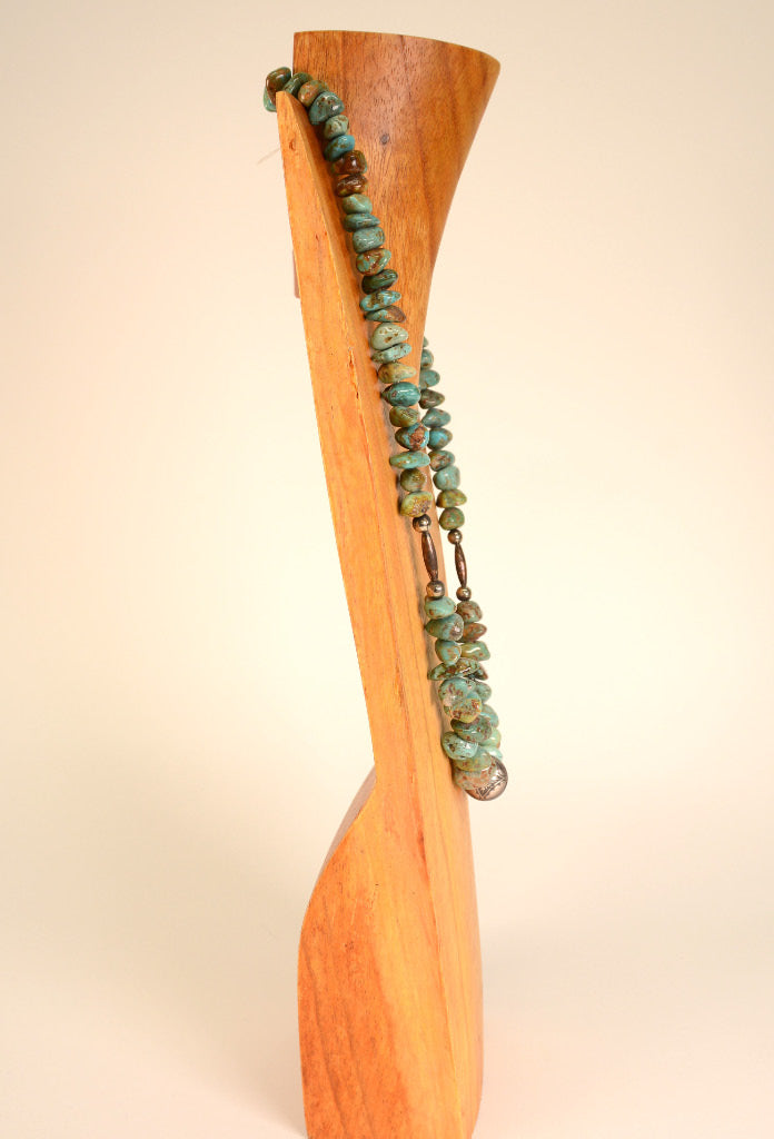 Vintage Navajo Royston Turquoise with Sterling Silver beads Necklace