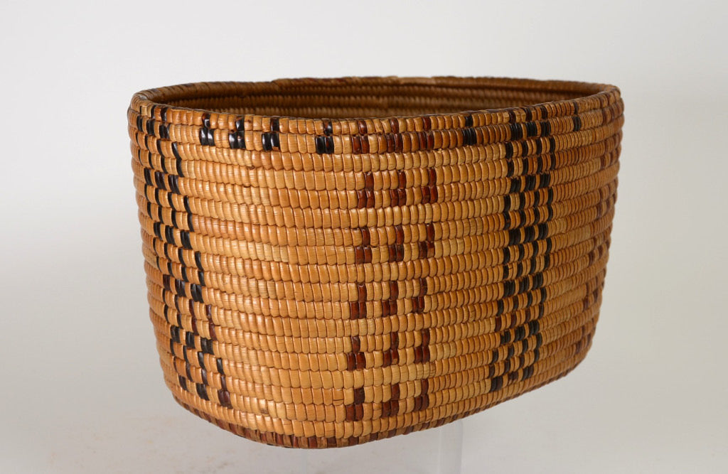 Oval Salish Basket Fully Imbricated