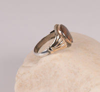 Navajo Opal Ring: Sterling Silver with Gold Plating Size 6 3/4