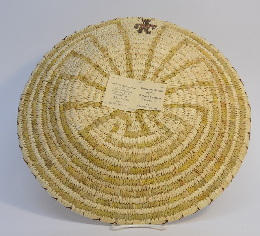 Large Vintage Papago, Tohono O'Odham Basket Tray Man in Maze by Dorothy Miranda
