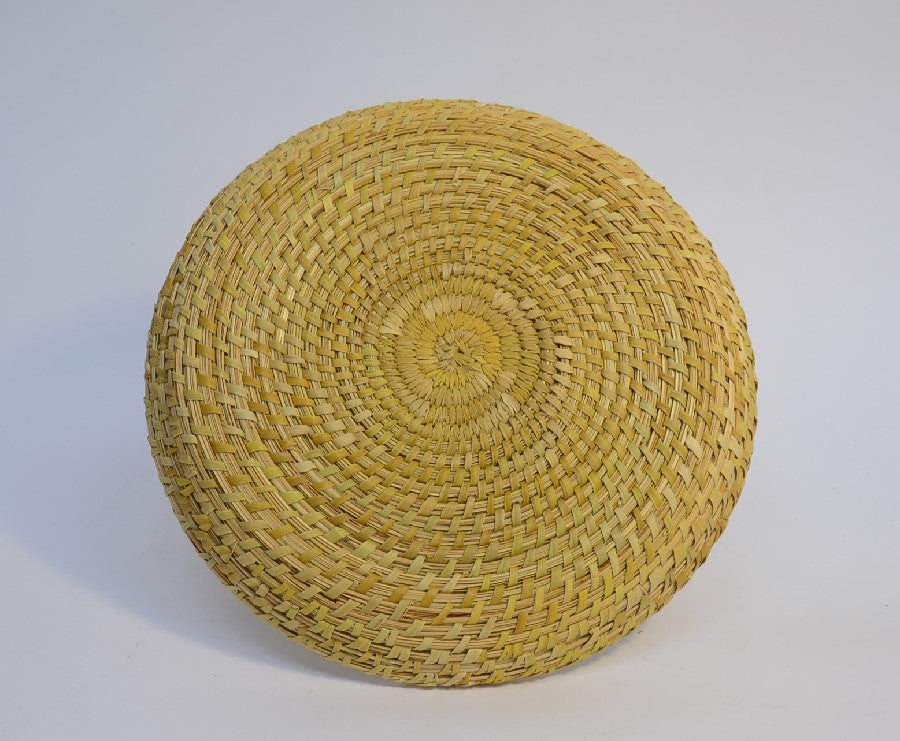Papago basket, Southern Arizona, coiled Basket Tray of Yucca stem
