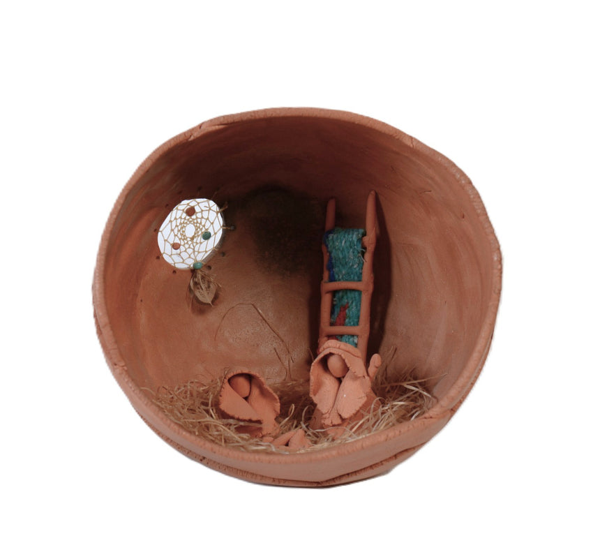 Non-Native Crache Pottery Nativity Scene