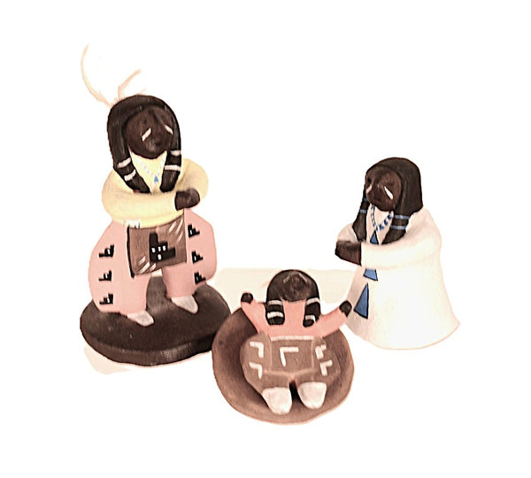 Jemez Pueblo Nativity Scene Ceramic Figures