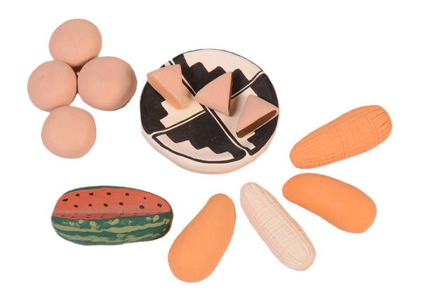 Cochiti Pueblo Ceramic Food Set By Mary E. Quintana