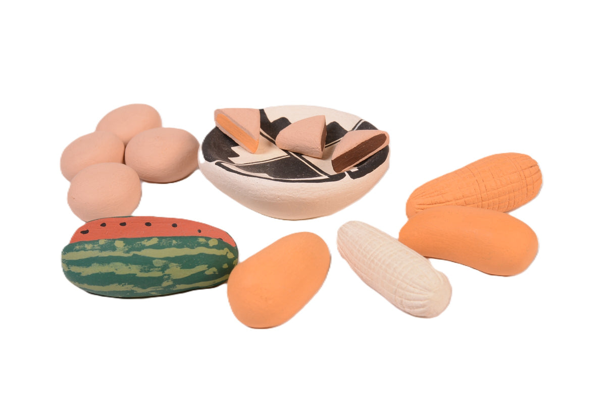 Cochiti Pueblo Ceramic Food Set By Mary E. Quintana