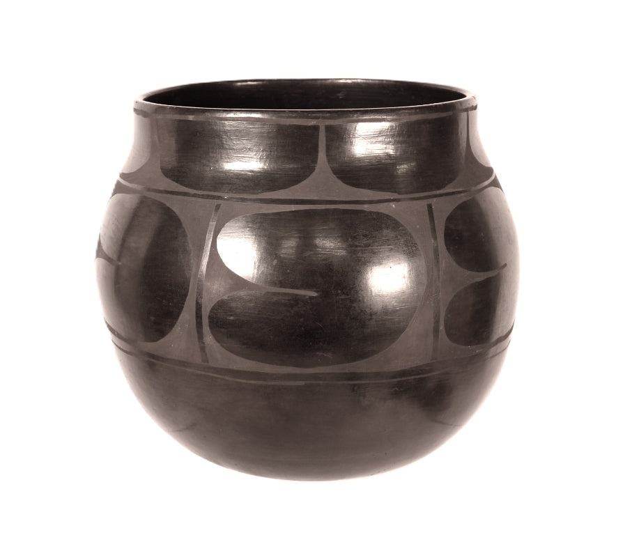 Santo Domingo Pueblo Black on Black Pottery By Rafaelita Aguilar