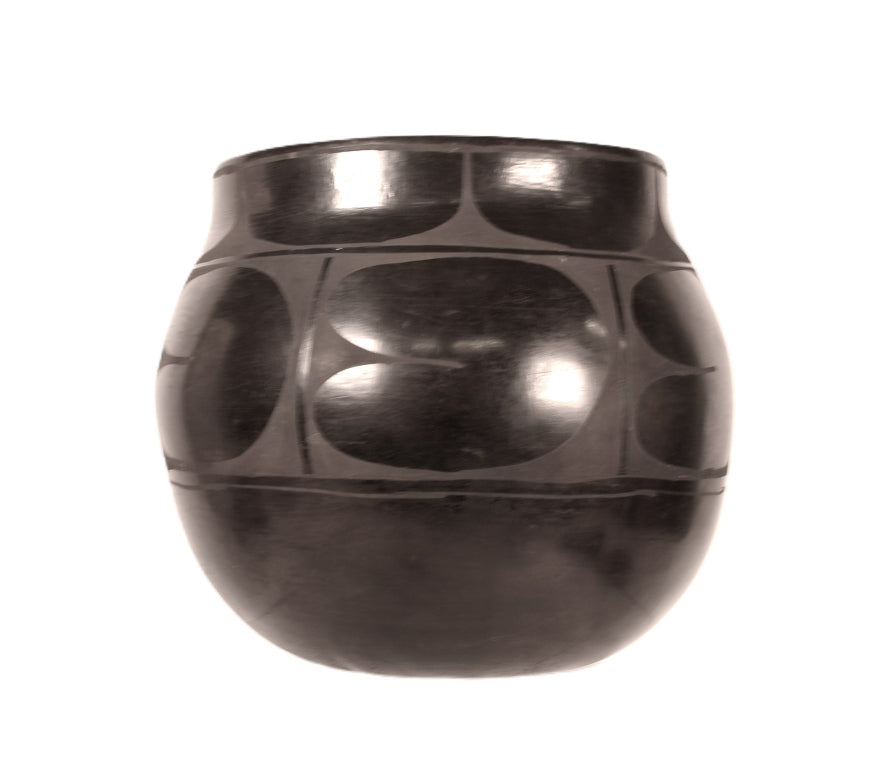 Santo Domingo Pueblo Black on Black Pottery By Rafaelita Aguilar