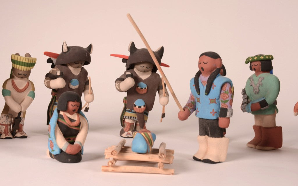 Santa Clara Pueblo Nativity Set of 16 pieces by Jason Garcia