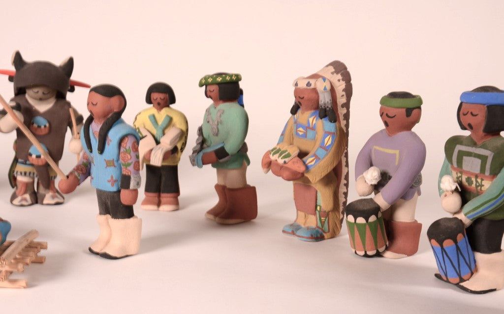Santa Clara Pueblo Nativity Set of 16 pieces by Jason Garcia