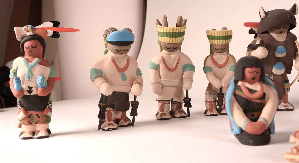 Santa Clara Pueblo Nativity Set of 16 pieces by Jason Garcia