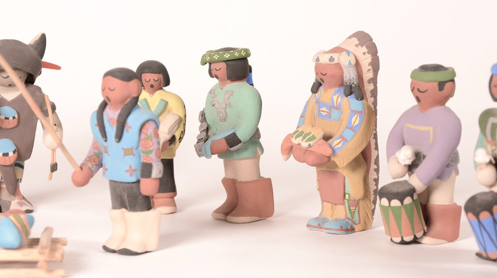 Santa Clara Pueblo Nativity Set of 16 pieces by Jason Garcia