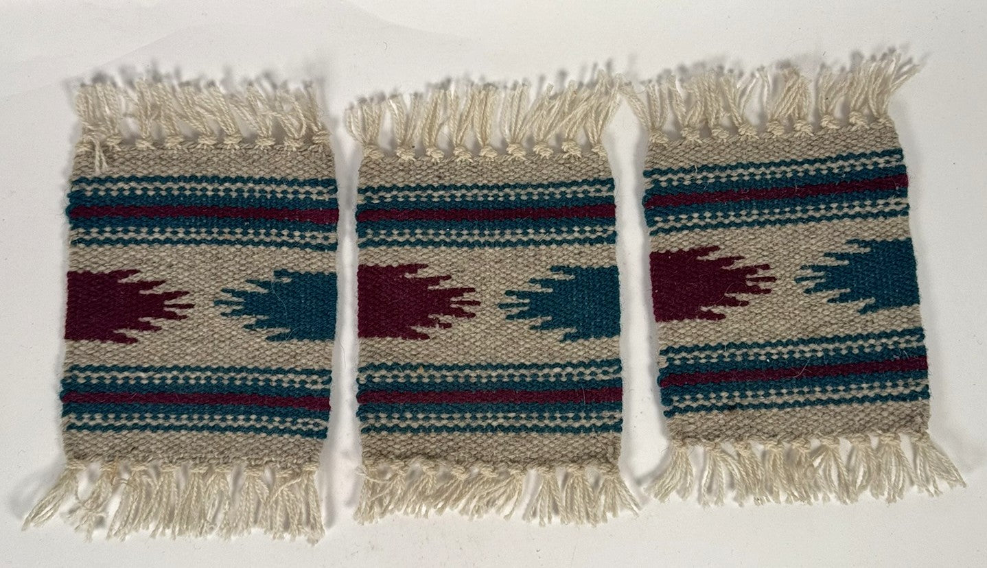 Chimayo New Mexico Rug Coasters Set of 3 – Antique American Indian Art