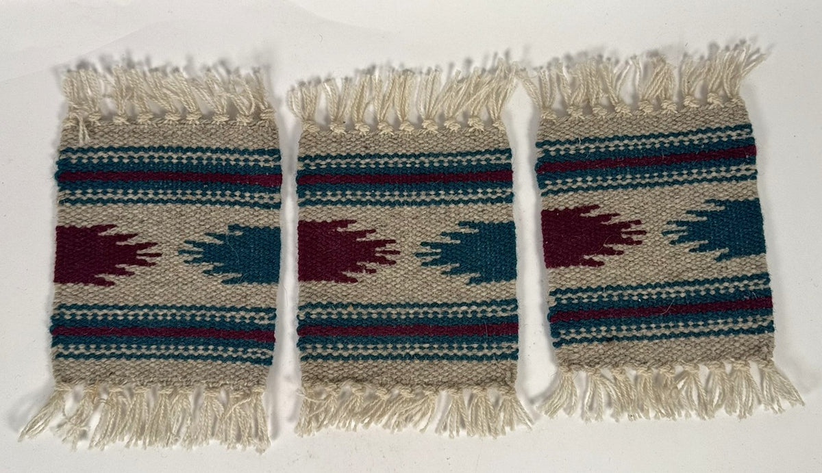 Chimayo New Mexico Rug Coasters Set of 3