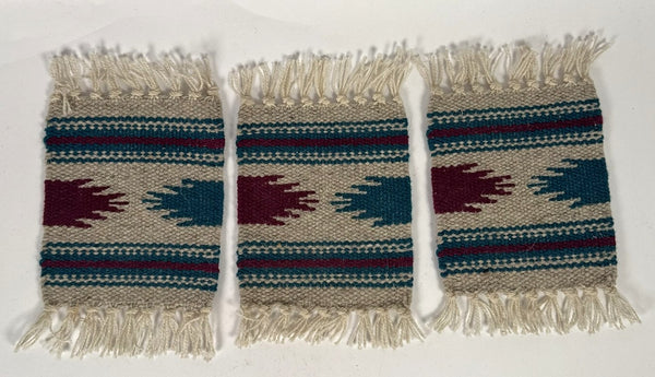 Chimayo New Mexico Rug Coasters Set of 3