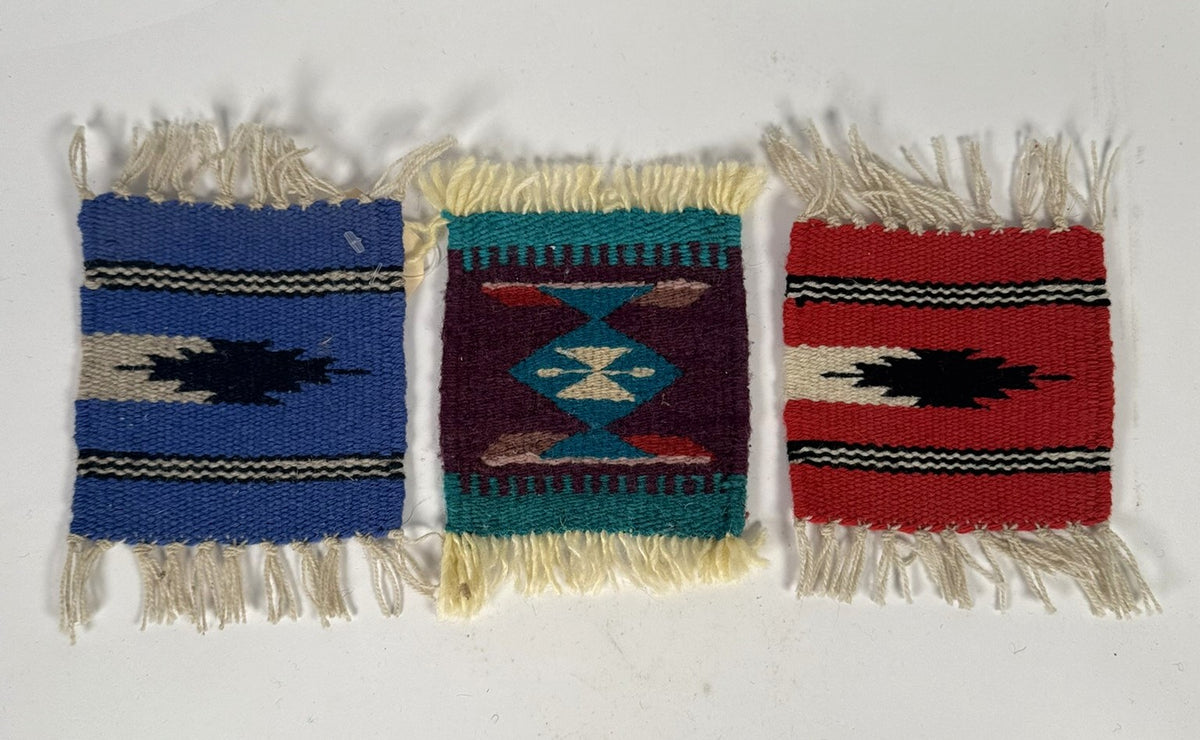 Chimayo New Mexico Rug Coasters Set of 3