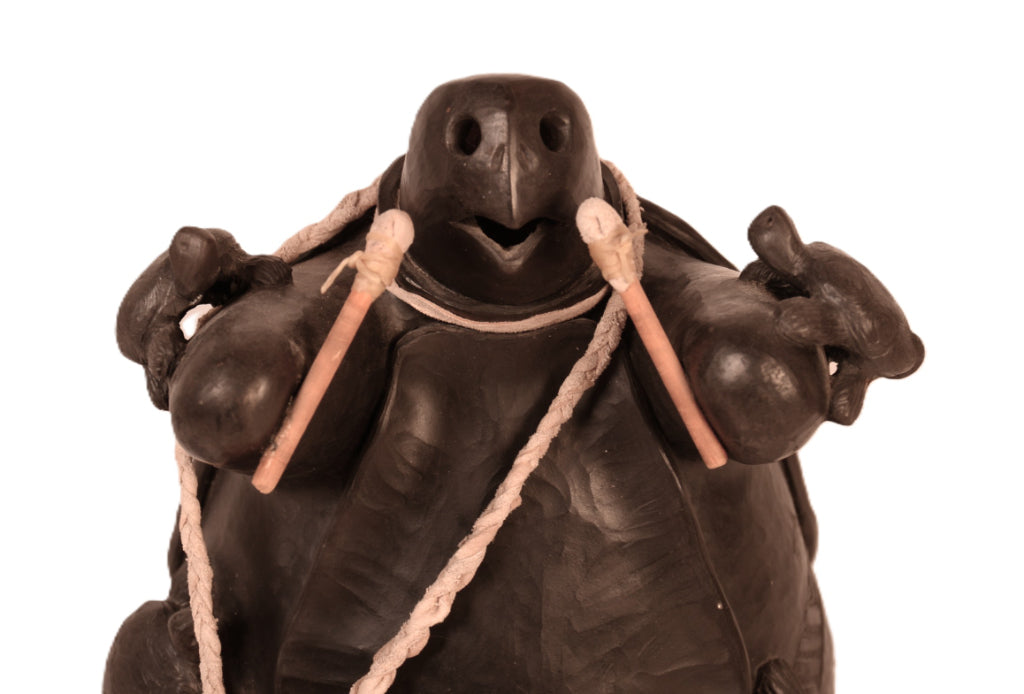 Choctaw Black Turtle with Drum Storyteller By Randy Chitto